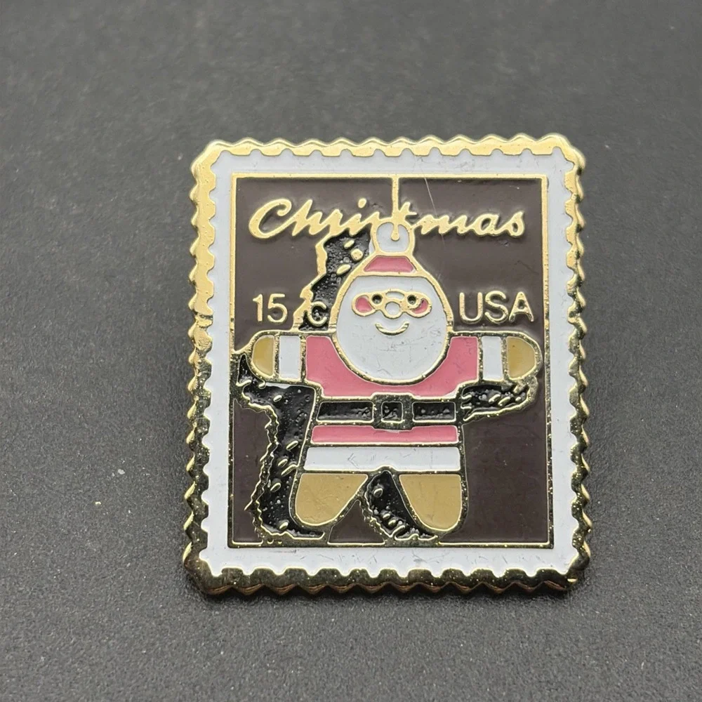 Christmas Gingerbread‎ Santa Claus Stamp Lapel Hat Pin